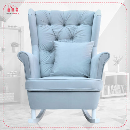 Fotel uszak bujany skandynawski Gaja Family Meble perłowy niebieski