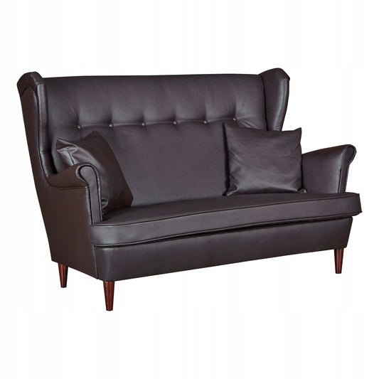 Sofa kanapa uszak eko skóra skandynawska nie rozkładana Family Meble brąz