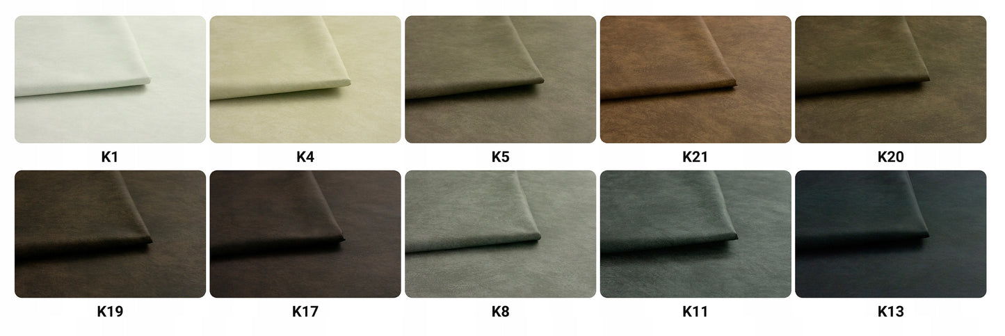 Zestaw wypoczynkowy mebli uszak Eko skóra sofa fotele pufy Family Meble komplet