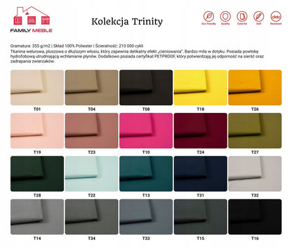 Zestaw wypoczynkowy mebli uszak Ari sofa fotele pufy Family Meble komplet