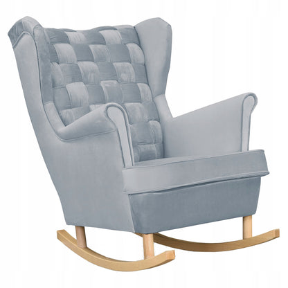 Fotel uszak Carol bujany skandynawski Family Meble stalowy, siwy jasny