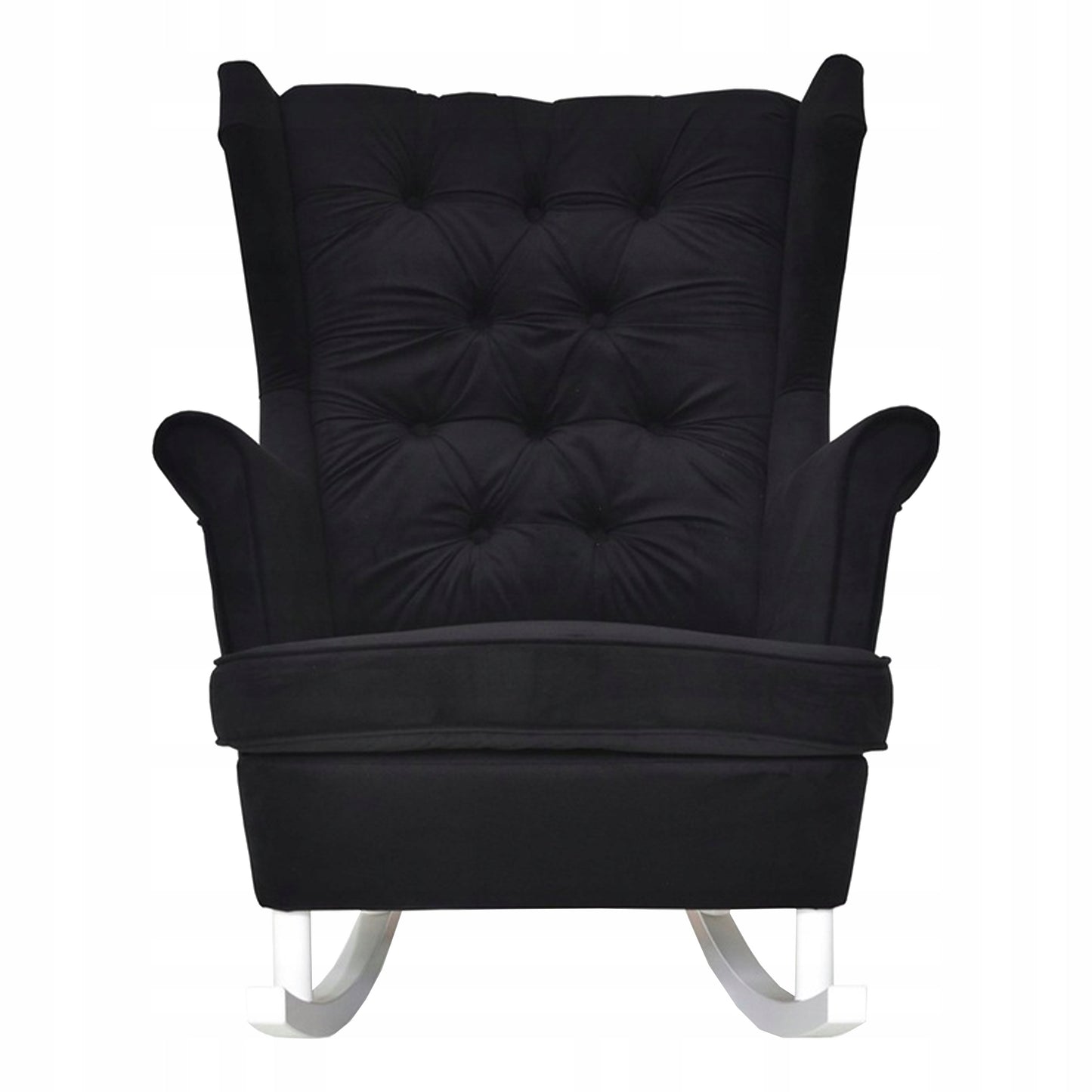 Fotel uszak Gaja bujany skandynawski Family Meble czarny głębokie piki