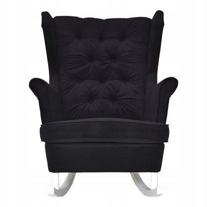 Fotel uszak Gaja bujany skandynawski Family Meble czarny głębokie piki