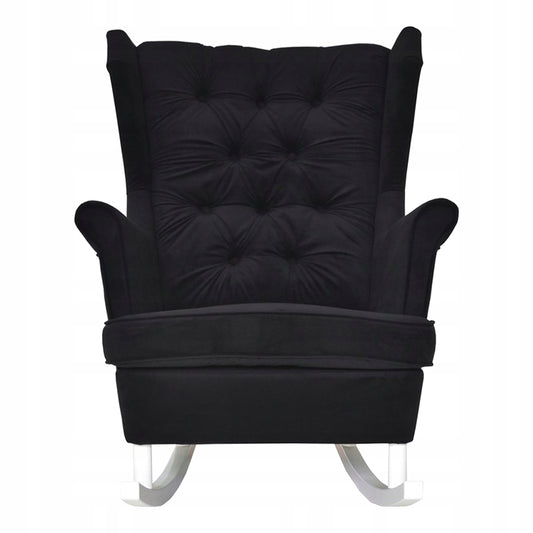 Fotel uszak Gaja bujany skandynawski Family Meble czarny głębokie piki