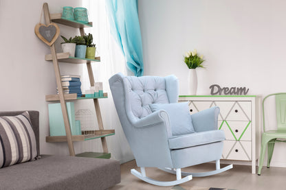 Fotel uszak Carol skandynawski Family Meble TURKUS morski niebieski