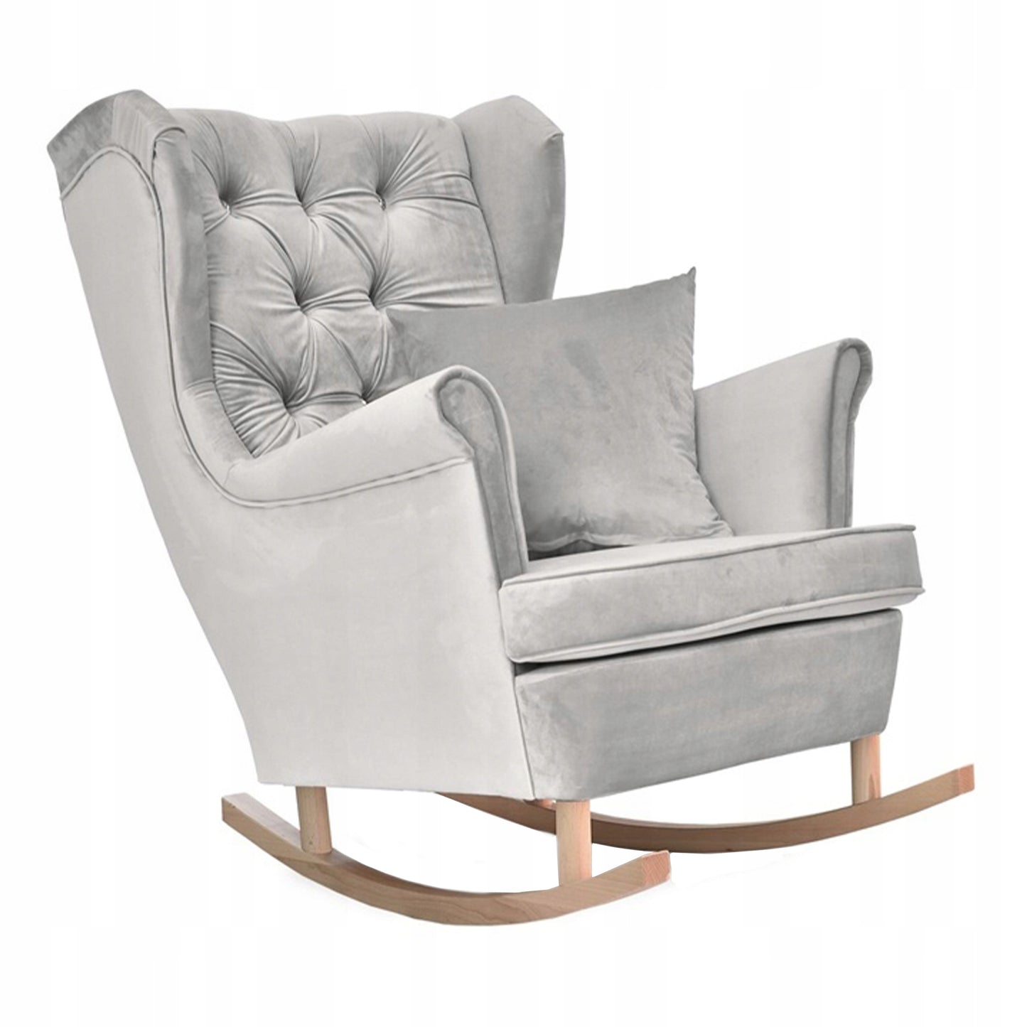 Fotel uszak Gaja bujany skandynawski Family Mebl popielaty jasno szary