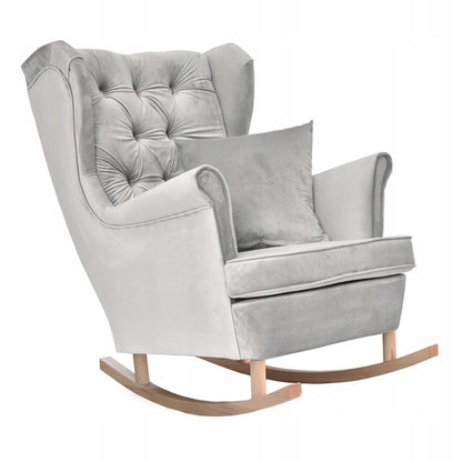 Fotel uszak Gaja bujany skandynawski Family Mebl popielaty jasno szary