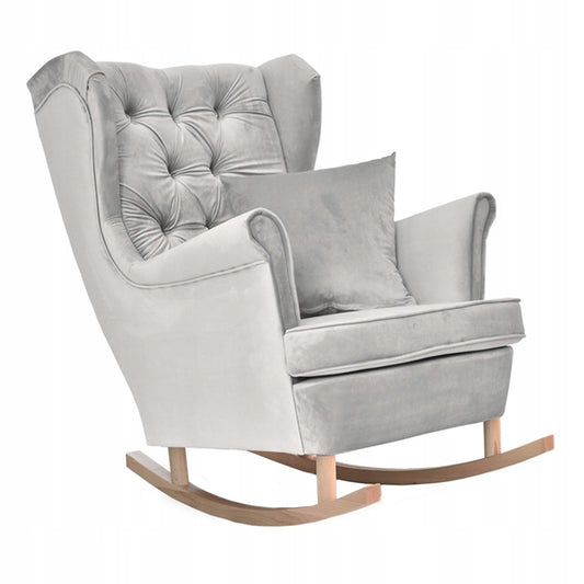 Fotel uszak Gaja bujany skandynawski Family Mebl popielaty jasno szary