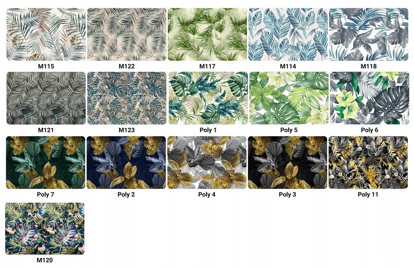 Fotel uszak ARI PRINT skandynawski Family Meble liście pióra zielone