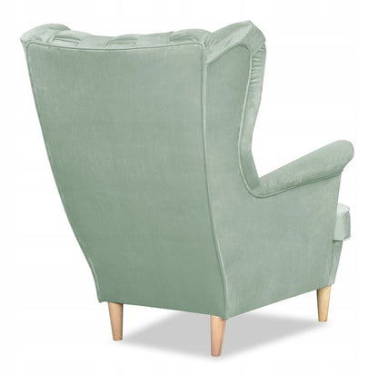 Fotel uszak Carol skandynawski Family Meble jasna mięta pistacja