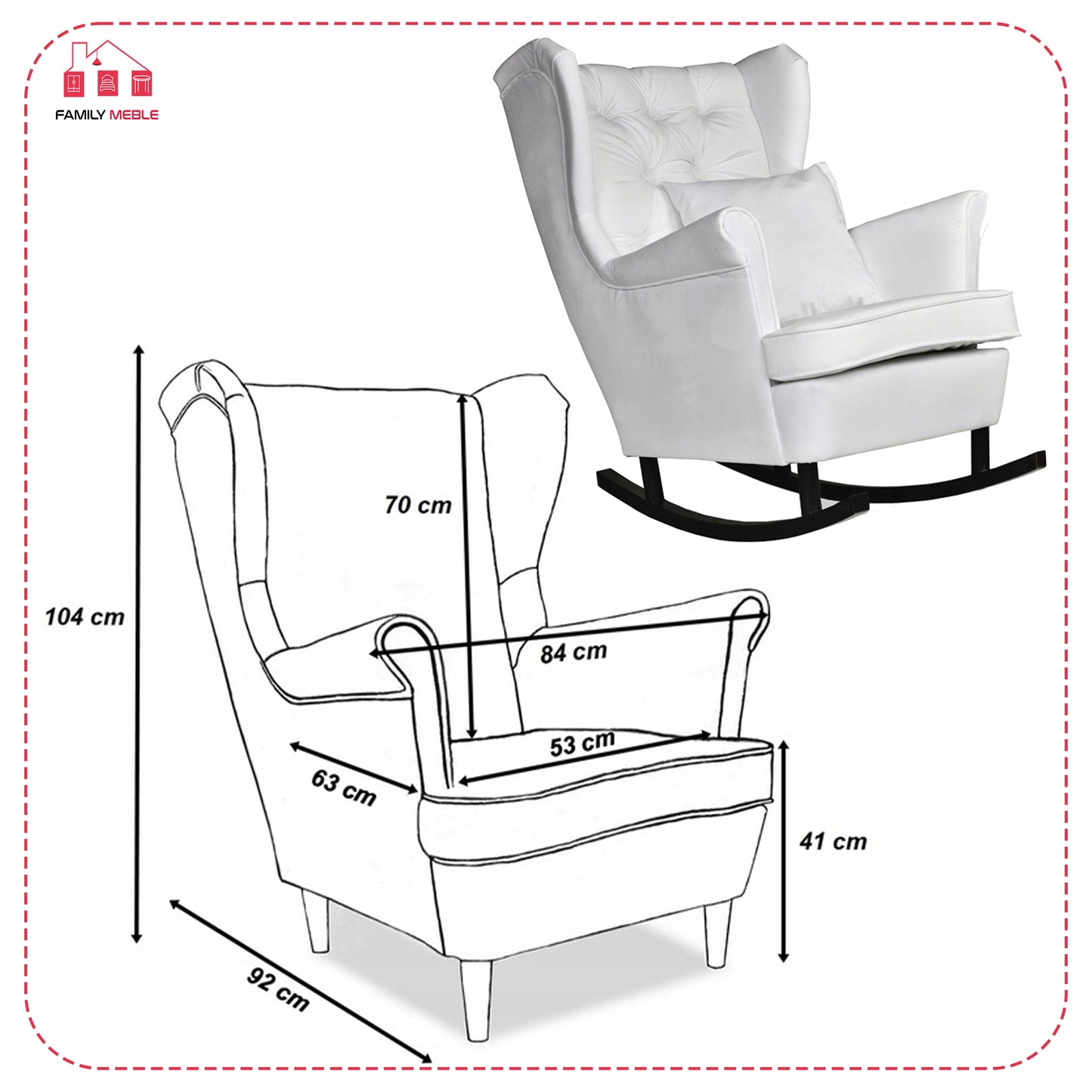 Fotel uszak Gaja bujany skandynawski Family Meble perłowy siwy jasny