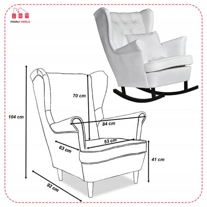 Fotel uszak Gaja bujany skandynawski Family Meble perłowy siwy jasny