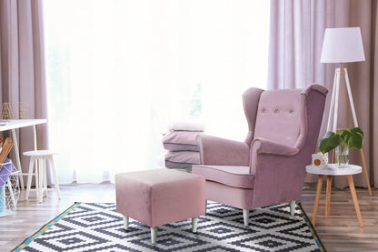 Fotel uszak Carol skandynawski Family Meble WATERPROOF granatowy