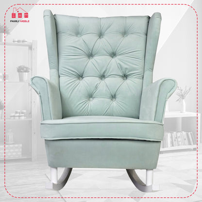 Fotel uszak Gaja bujany skandynawski Family Meble groszkowy seledynowy