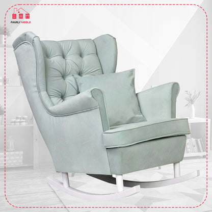 Fotel uszak Gaja bujany skandynawski Family Meble groszkowy seledynowy