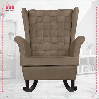 Fotel uszak Carol bujany skandynawski Family Meble beżowy, brązowy