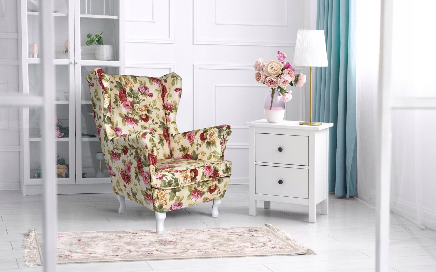 Fotel uszak Carol skandynawski Family Meble przeplatane OPARCIE grafit