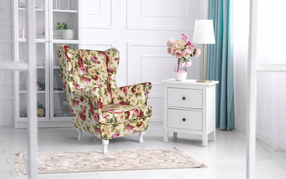 Fotel uszak Carol skandynawski Family Meble przeplatane OPARCIE grafit