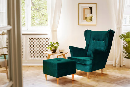 Fotel uszak Carol skandynawski Family Meble czarna głębia,czerń nowość