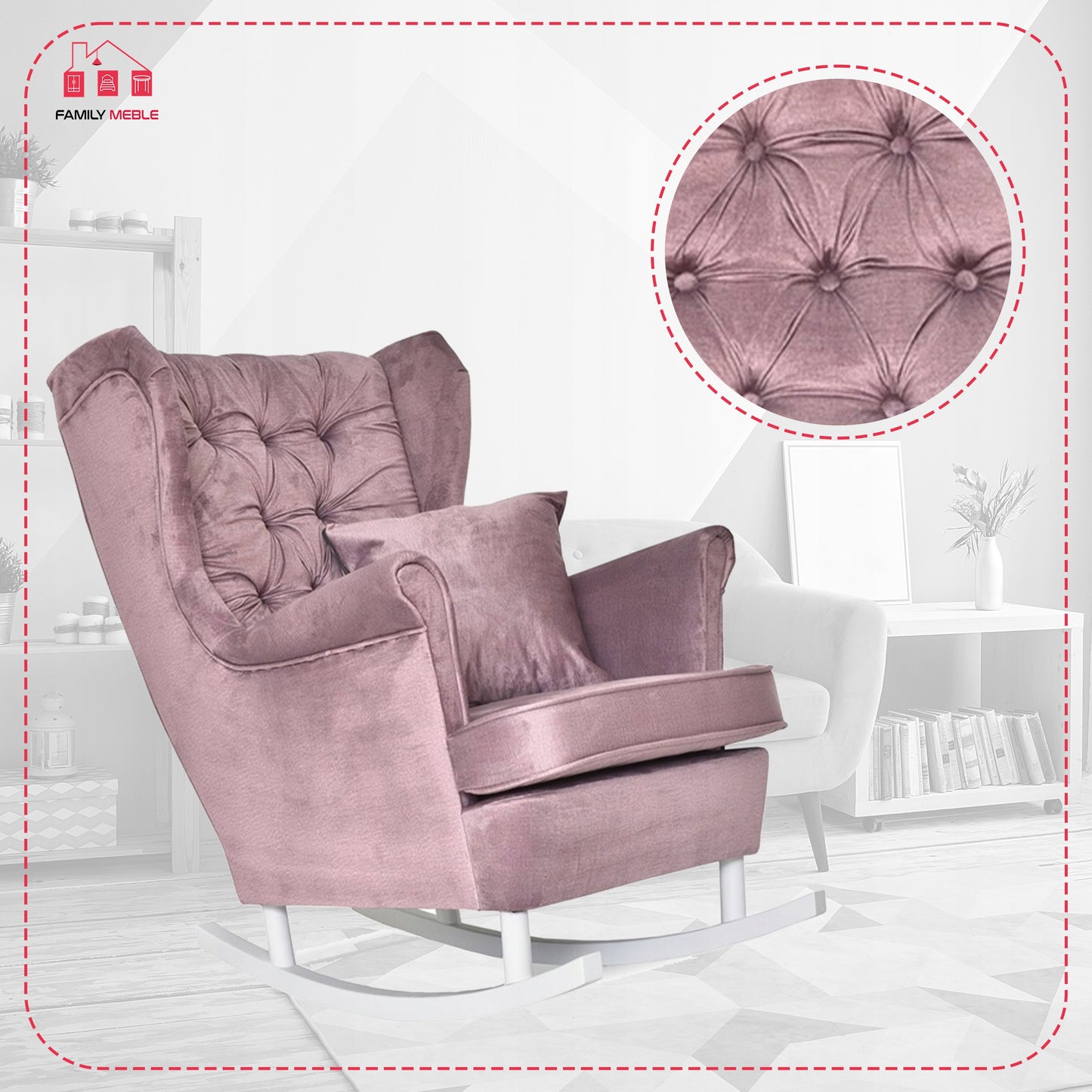 Fotel uszak Gaja bujany skandynawski Family Meble kobiety karmiącej