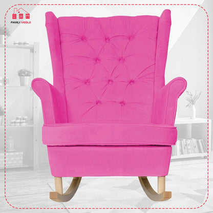 Fotel uszak Gaja bujany skandynawski Family Meble PINK dziewczęcy róż pudrowy