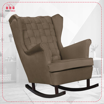 Fotel uszak Carol bujany skandynawski Family Meble beżowy, brązowy