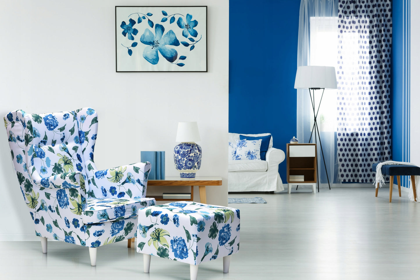 Fotel uszak Carol skandynawski Family Meble CIEMNY BEŻ brązowy wygodny