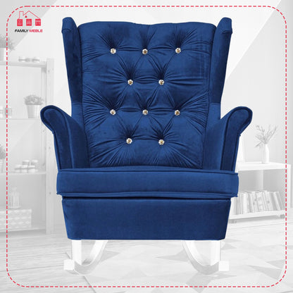 Fotel uszak Gaja bujany skandynawski Family Meble niebieski chabrowy