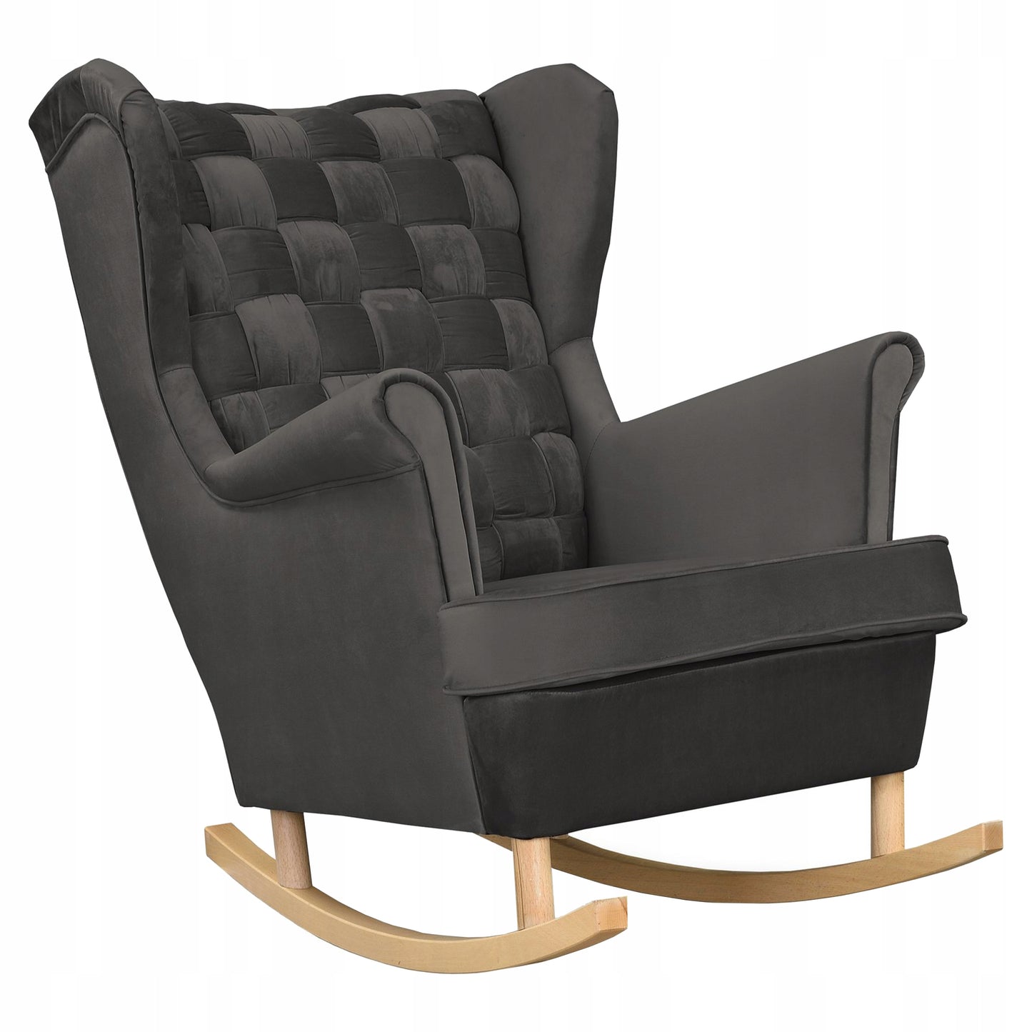 Fotel uszak Carol bujany skandynawski Family Meble grafitowy ciemny