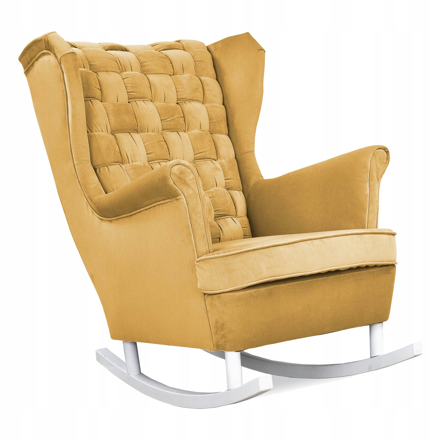 Fotel uszak Carol bujany skandynawski Family Meble słoneczny, żółty