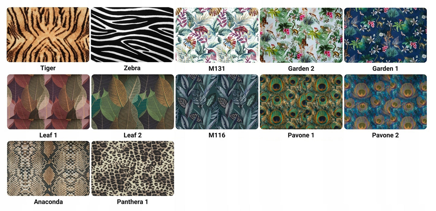 Fotel uszak ARI PRINT skandynawski Family Meble Monstera zielona liści