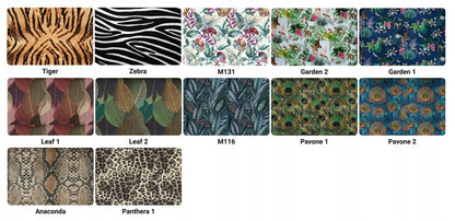 Fotel uszak ARI PRINT skandynawski Family Meble Monstera zielona liści