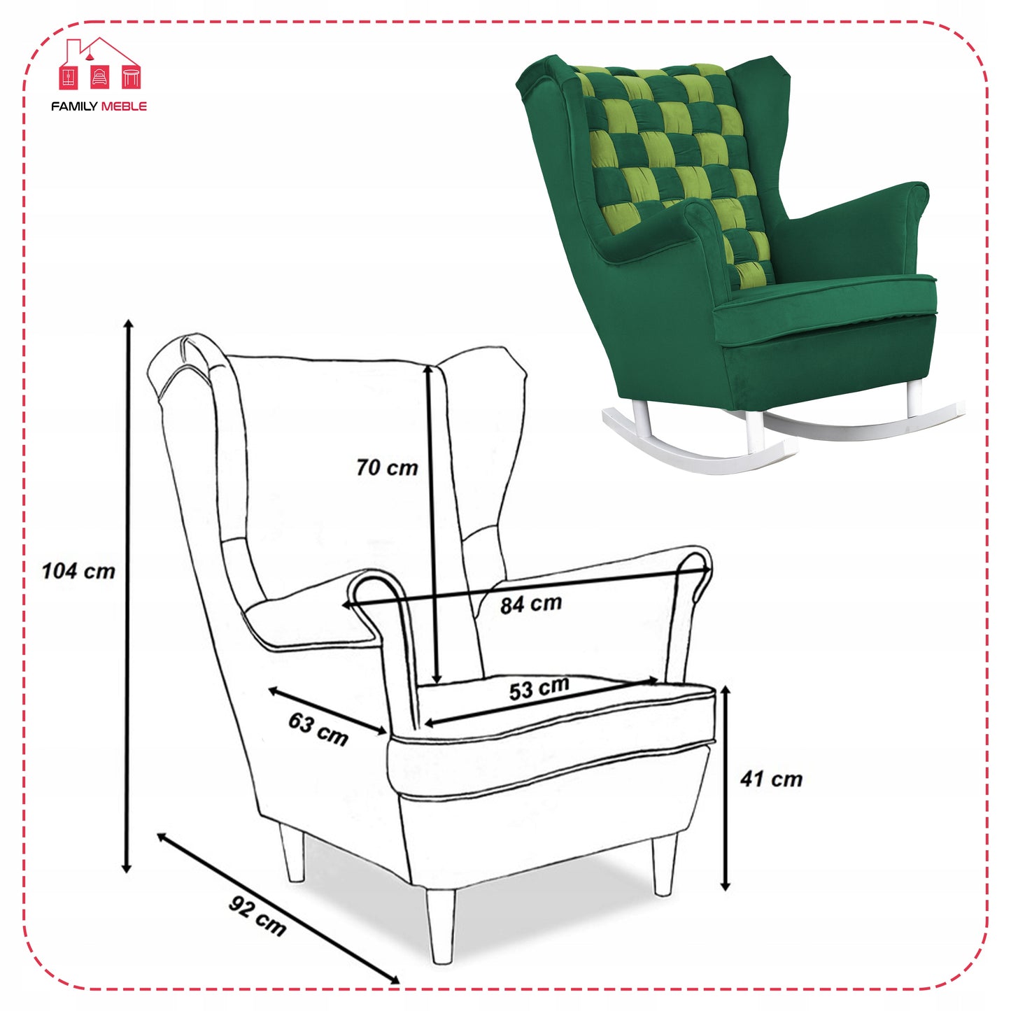 Fotel uszak bujany Carol Duo Family Meble zielona butelka jasna zieleń moda