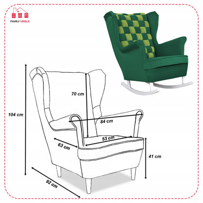 Fotel uszak bujany Carol Duo Family Meble zielona butelka jasna zieleń moda