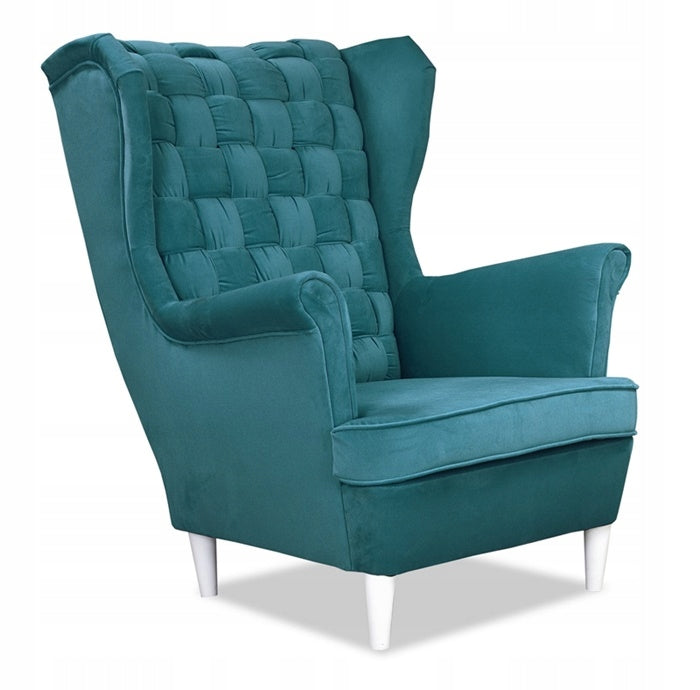 Fotel uszak Carol skandynawski Family Meble TURKUS morski niebieski