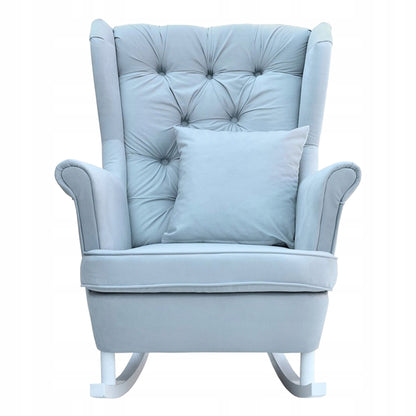 Fotel uszak bujany skandynawski Gaja Family Meble perłowy niebieski