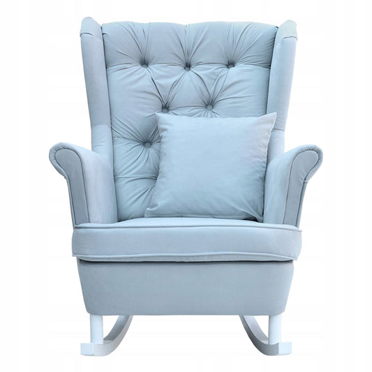 Fotel uszak bujany skandynawski Gaja Family Meble perłowy niebieski