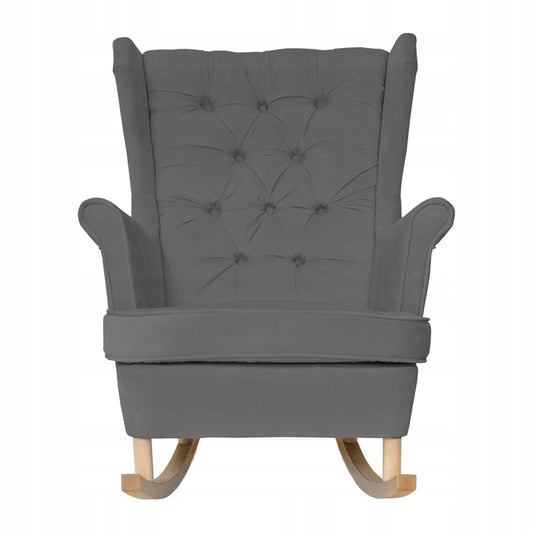 Fotel uszak Gaja bujany skandynawski Family Meble szary welur wygodny antracyt