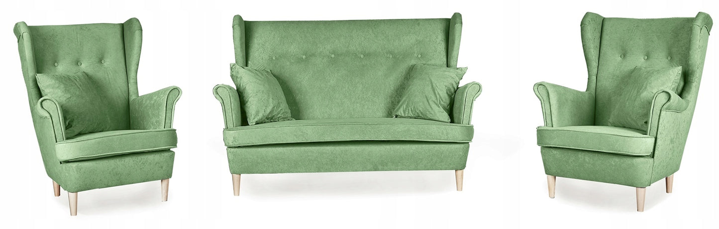 Zestaw wypoczynkowy mebli uszak ARI sofa fotele skandynawskie Family Meble