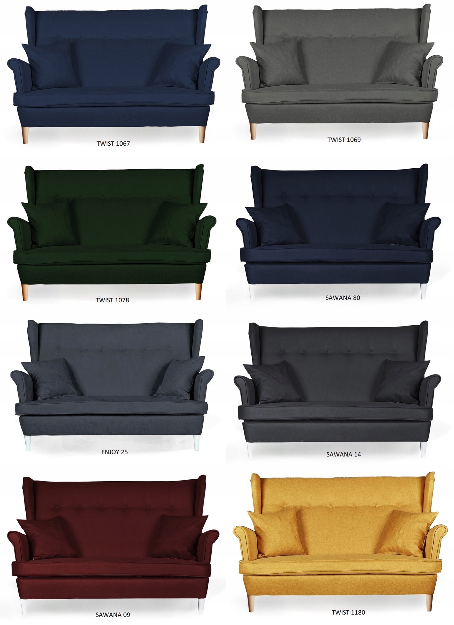 Zestaw wypoczynkowy mebli uszak ARI sofa fotele skandynawskie Family Meble