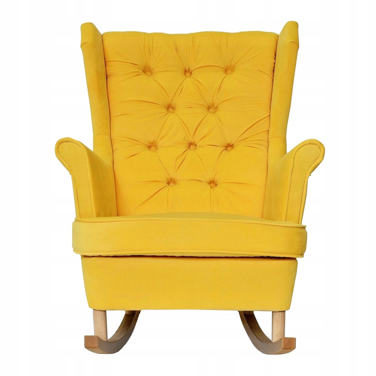 Fotel uszak Gaja bujany skandynawski Family Meble żółty na biegunach