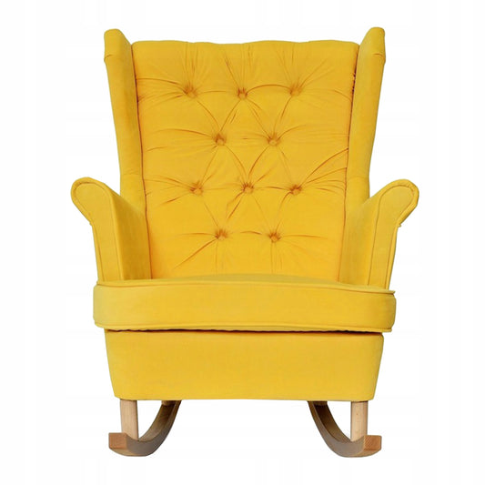 Fotel uszak Gaja bujany skandynawski Family Meble żółty na biegunach