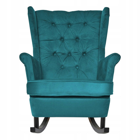 Fotel uszak bujany skandynawski Gaja Family Mebl patynowy turkus bujak