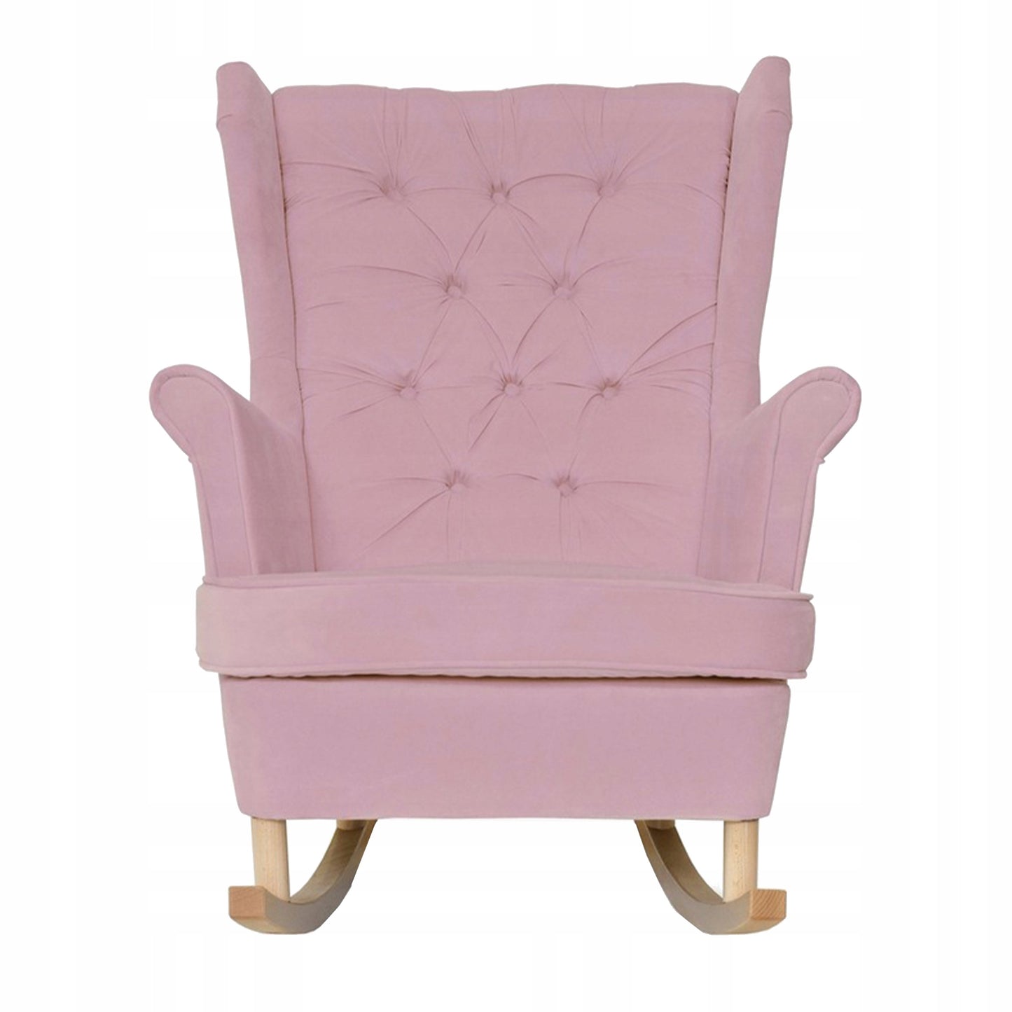 Fotel uszak Gaja bujany skandynawski Family Meble róż bujak na płozach