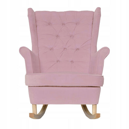 Fotel uszak Gaja bujany skandynawski Family Meble róż bujak na płozach