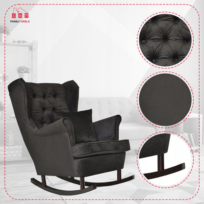 Fotel uszak bujany skandynawski Gaja Family Meble czarna oliwka 10 pik