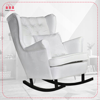 Fotel uszak Gaja bujany skandynawski Family Meble perłowy siwy jasny