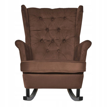 Fotel uszak Gaja bujany skandynawski Family Meble braun brązowy bujak