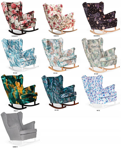 Fotel uszak ARI bujany skandynawski Family Meble róże beżowe jasne