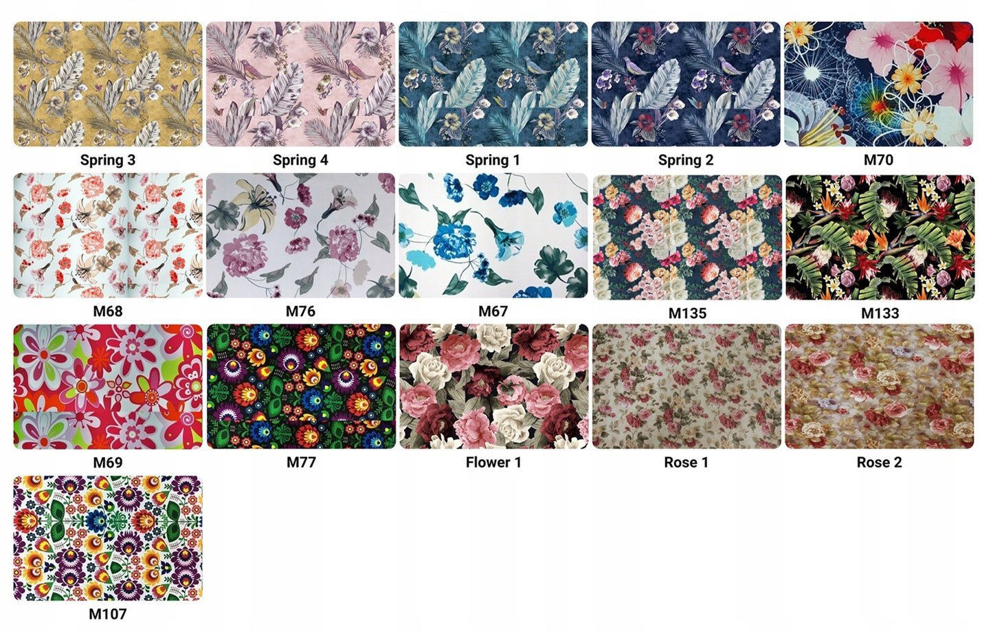 Fotel uszak ARI PRINT skandynawski Family Meble welur kwiaty goździki